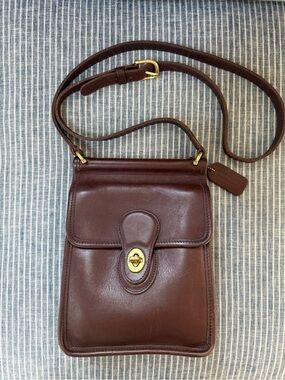 Vintage Coach Murphy Crossbody Bag Leather Dark Brown